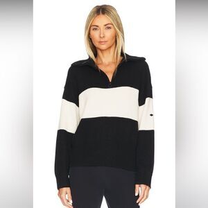 Goldbergh Jules Black and White Sweater Half Zip Wool Base Layer size XS NWT